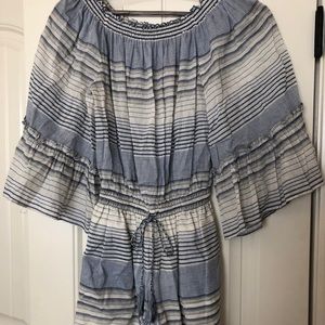 Women’s Striped Short Off the Shoulder Romper